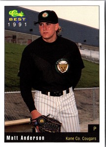 1991 Classic Best Kane County Cougars Matt Anderson #3 Kane County Cougars