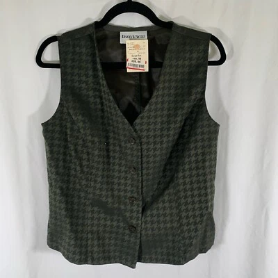 Nuevo Chaleco Danny And Nicole De Colección Para Mujer 12 Gris Oliva Botón Frontal Cuello en V Foto 1 de 4