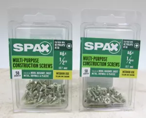 2 PACK SPAX #6 x 1/2-in Yellow Zinc Multi-Material Interior Wood Screws 100 Pcs - Picture 1 of 2