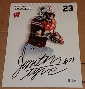 JONATHAN TAYLOR WISCONSIN BADGERS SIGNED AUTOGRAPHED 8X10 PHOTO BAS/COA - Picture 1 of 2