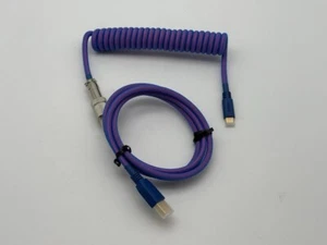 Glorioso cable de teclado trenzado artesanal USB-C en espiral para llave mecánica de juegos - Imagen 1 de 5