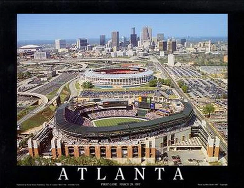Atlanta Braves Baseball TURNER FIELD OPENER (1997) Aerial 22x28 POSTER Print Cover
