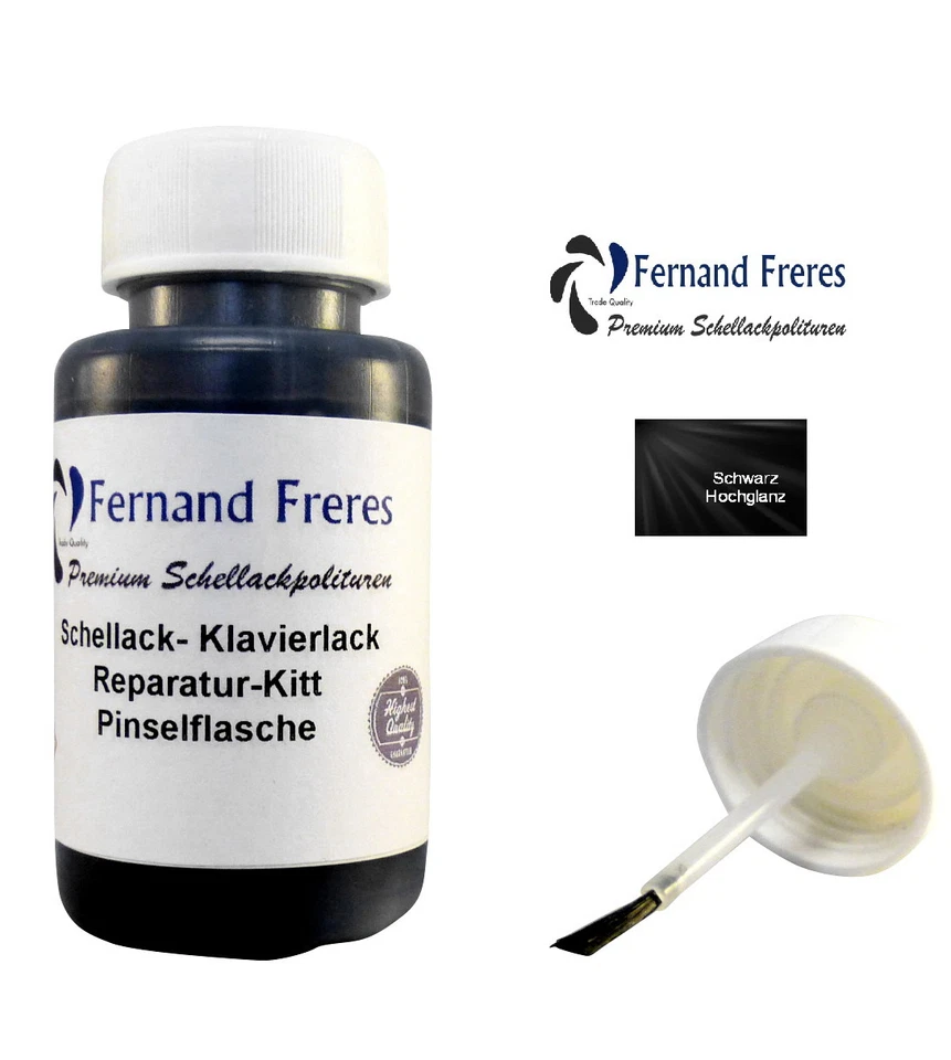 Schellack Klavierlack Lack Lackstift Klavierlack Schwarz Möbel Art Deco 50ml. - Bild 1 von 2