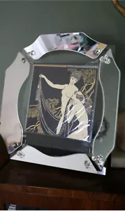 RARE American ART DECO Sculptural Mirrored Picture Frame Circa 1925 FABULOUS! - Picture 1 of 7