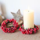Mini Christmas Candlestick Garland Simulated Red Berry Candle Holder Wreath DIY