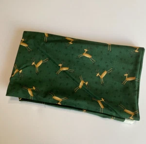 Debbie Mumm Green Gold Reindeer Christmas Fabric 44" x 25.5" - Picture 1 of 4