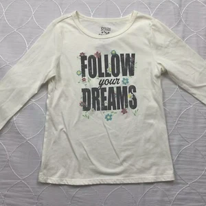 stars and sprinkles  girls top size M white 3/4 sleeve crew graphic print nwt - Picture 1 of 3