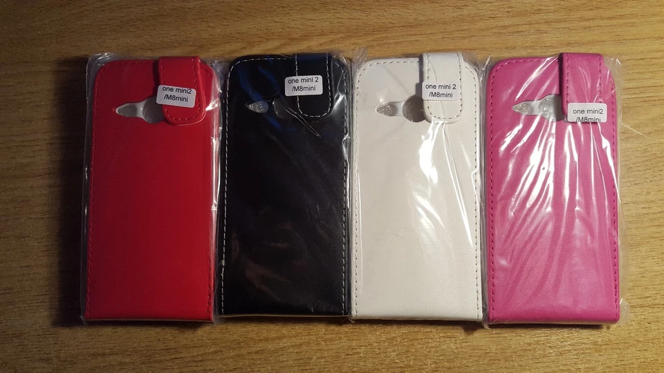 Vertical PU leather flip style phone case, cover to fit HTC One mini 2 - M8 mini - Image 1 of 4