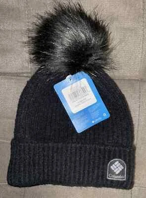 Gorro Columbia Forrado de Vellón Invierno Desenfoque Pom Pom en Negro Unisex OSFM NUEVO CON ETIQUETAS Foto 1 de 3