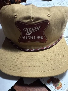 NEW Miller High Life Beer Rope Relaxed Fit Retro Vintage Mens Snapback Cap Hat - Picture 1 of 2