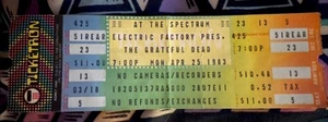 GRATEFUL DEAD - JERRY GARCIA - APRIL 25, 1983 - AT THE SPECTRUM PHILLY - TICKET - Picture 1 of 2
