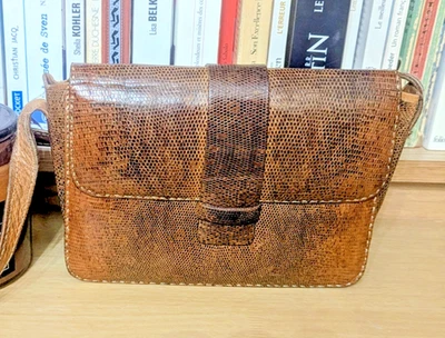 Sac vintage en véritable cuir de lézard – années 50/60 – Genuine lizard leather - Photo 1/4