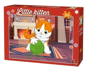 KNG05796 - King Puzzle Little Kittens & Dogs 24 Pc - Kitten with Wool - Picture 1 of 1