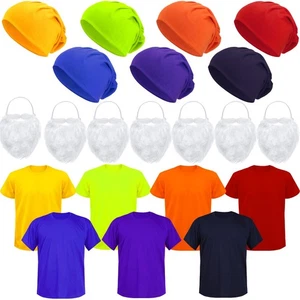 21 Pcs Halloween Dwarf Costume Seven Christmas Dwarf T-Shirt Gnome Hats Fake ... - Picture 1 of 7