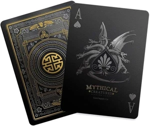 Mythical Creatures Playing Cards - Black, Silver & Gold Edition | Waterproof...  - Picture 1 of 10
