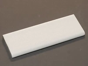 Vtg. 1 pc. American Olean Ceramic Edge Tile - White Glossy Crystalline 6" x 2" - Picture 1 of 3