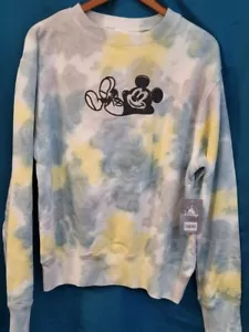 Disney Mickey Mouse Tie Dye and Embroidered Sweatshirt Size Medium - Picture 1 of 8