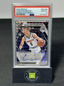 2022 Mosaic Christian Braun ROOKIE Autograph PSA 10 GEM MINT Nuggets POP 3 - Picture 1 of 2