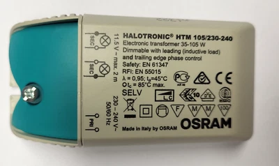 Osram Halotronic HTM 105/230-240 35-105W Leistung 105 Watt dimmbar Halogentrafo - Bild 1 von 3