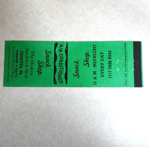 AG425 Vintage Matchbook Cover PA Pennsylvania Snack Shop Abington - Picture 1 of 2