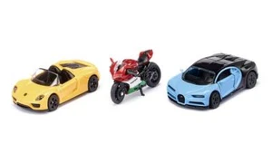SIKU 6313 SPORTS Auto & Motocicletta Set - Ducati 1299 Bugatti Chiron Porsche - Foto 1 di 3