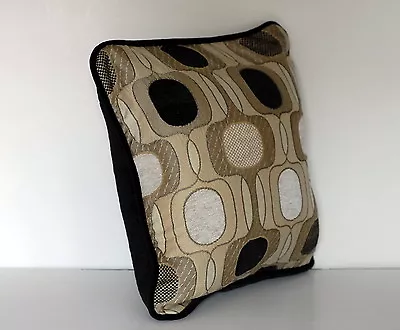 modern contemporary black tan white decorative embroidered pillows for sofa - Image 1 of 4