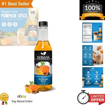 Jarabe de especias de calabaza premium 12,7 fl oz - delicia sin azúcar para golosinas festivas Foto 1 de 4