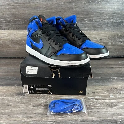 Nike Mens Air Jordan 1 Retro Mid Royal Paint Splatter 554724-048 Mens Size 10.5 - Image 1 of 4