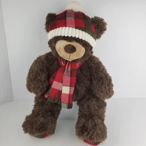 Gentle Treasures Orsacchiotto Marrone Peluche Plaid Sciarpa Cappello Peluche Giocattolo 16" - Foto 1 di 9
