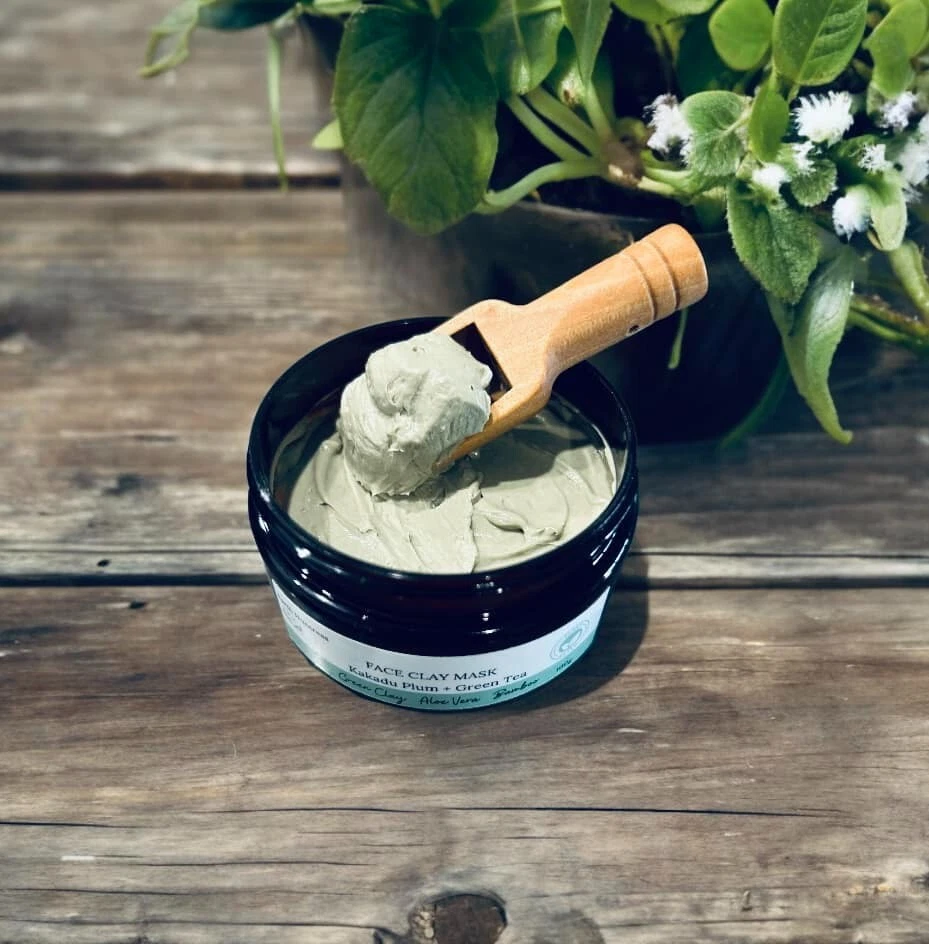 Face green clay mask.  Kakadu Plum + Gotu Kola. Vegan & Natural  100g - Image 1 of 2