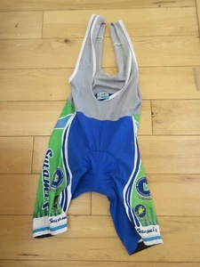SWAMI'S MEDIUM CYCLING BIB SHORT SQUADRA VTG GREEN & BLUE - Picture 1 of 6