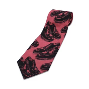 Corbata de cuello vintage ACME Studio “puntas de ala negra/roja” 100 % seda de ROD DYER - NUEVA - Imagen 1 de 1