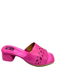 MIZ MOOZ SANDALIAS DE TACÓN SIN CORDONES DE CUERO PARA MUJER FUSHIA 37EU / 7US # B10 - Imagen 1 de 2