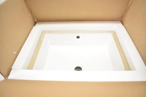 James Martin Vanities Rectangular Undermount Lavatory Sink Flat Base White - Picture 1 of 6