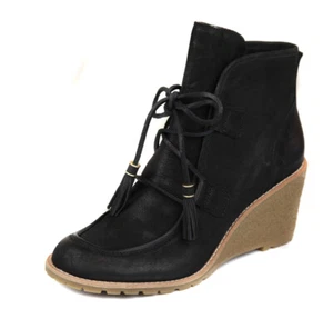 G. H. Bass & Co. Teresa Damen-Bootie schwarz Leder Keilabsatz Einzelhandel 120 $ neu - Bild 1 von 5