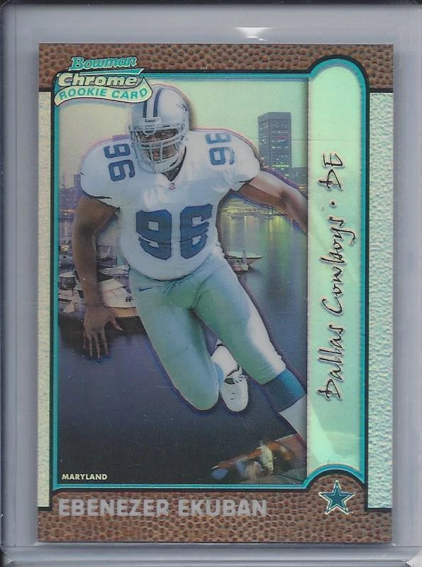 EBENEZER EKUBAN 1999 BOWMAN CHROME INTERSTATE GOLD REFRACTOR RC #D 98/100 - Image 1 of 1