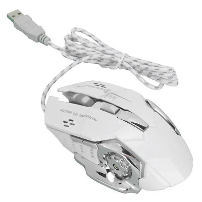 Gaming Wired Mouse USB Ergonomic Optical Mice 3200DPI 6 Keys For Computer White - Image 1 of 4