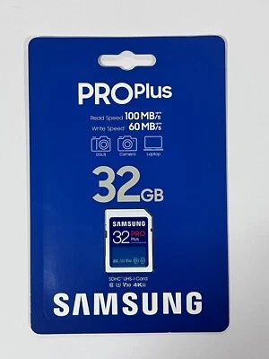 New Samsung 32GB PRO Plus UHS-I SDHC Memory Card MB-SD32K/AM - Image 1 of 3
