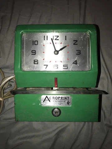 Vintage Art Deco Acroprint Retro Green Clock Cover