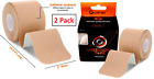 2 Pack GSPORT Kinesiology Tape 20 Precut Strips Elastic Sports Tape 2&quot;X10&quot; Beige