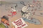 Dwig Comic Postcard Thats What They Say Jockey Horse Race Slip Ice Artist Signed