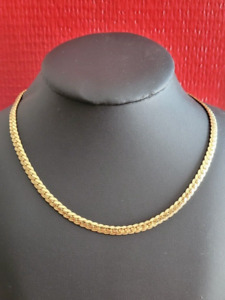 Collier chaîne de cou plaqué or - Longueur : 45 cm - Largeur : 0,5 cm
