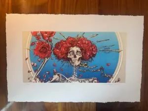 AJ Masthay Bertha Grateful Dead Skull & Roses Art Print Signed #/300 Poster NEW - Picture 1 of 10
