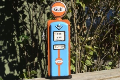 Handmade Tinplate Miniature Gulf Super Gas Pump Model - Tin - Metal - Gasoline - Image 1 of 4