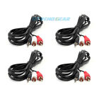 4X 10FT 3.5MM AUX RCA MALE PLUG AUDIO STEREO JACK BLACK CABLE IPHONE IPOD TOUCH
