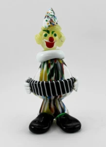 VTG Murano Venetian Hand Blown Glass Clown Accordion 7.5in - Picture 1 of 8
