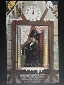 New Year Greeting: "Tis nought but a simple card....." Old Postcard - Imagen 1 de 3