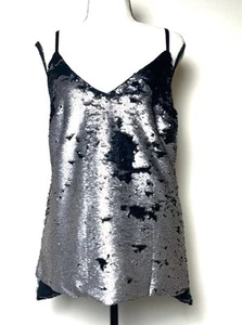 Next ärmelloses Trägertop Pailletten Used-Look Damen Größe Medium Grunge Punk Y2K - Bild 1 von 11