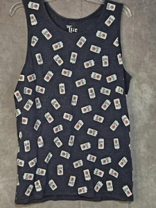 Miller Lite Tank Top T-Shirt Herren Large Blau Allover Print Baumwollmischung - Bild 1 von 5