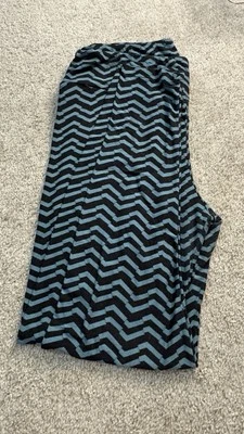 TC LuLaRoe Para Mujer Calzas Altas Curvas Azul Chevron Estampado Geométrico Patrón Foto 1 de 3